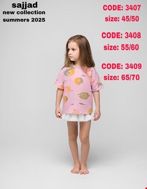 تیشرت تک دخترانه طرح sticker 